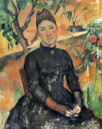 Madame Cezanne in the Greenhouse, Paul Cezanne